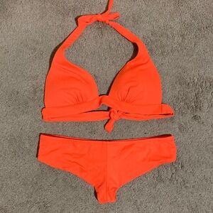 Victoria’s Secret Neon Orange Bikini Set Size S